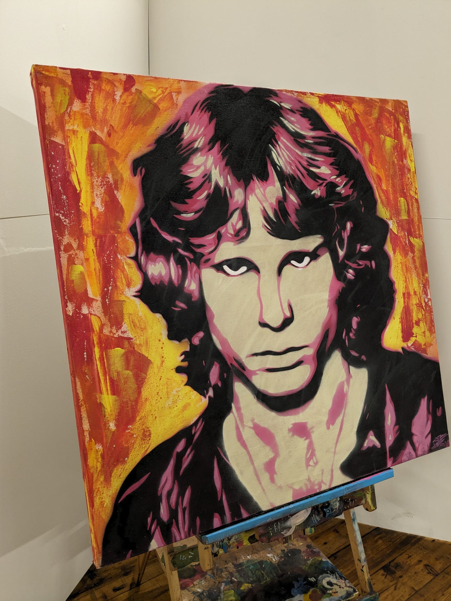 Jim Morrison "The Lizard King" Original 100cm x 100cm Mixed Media Painting