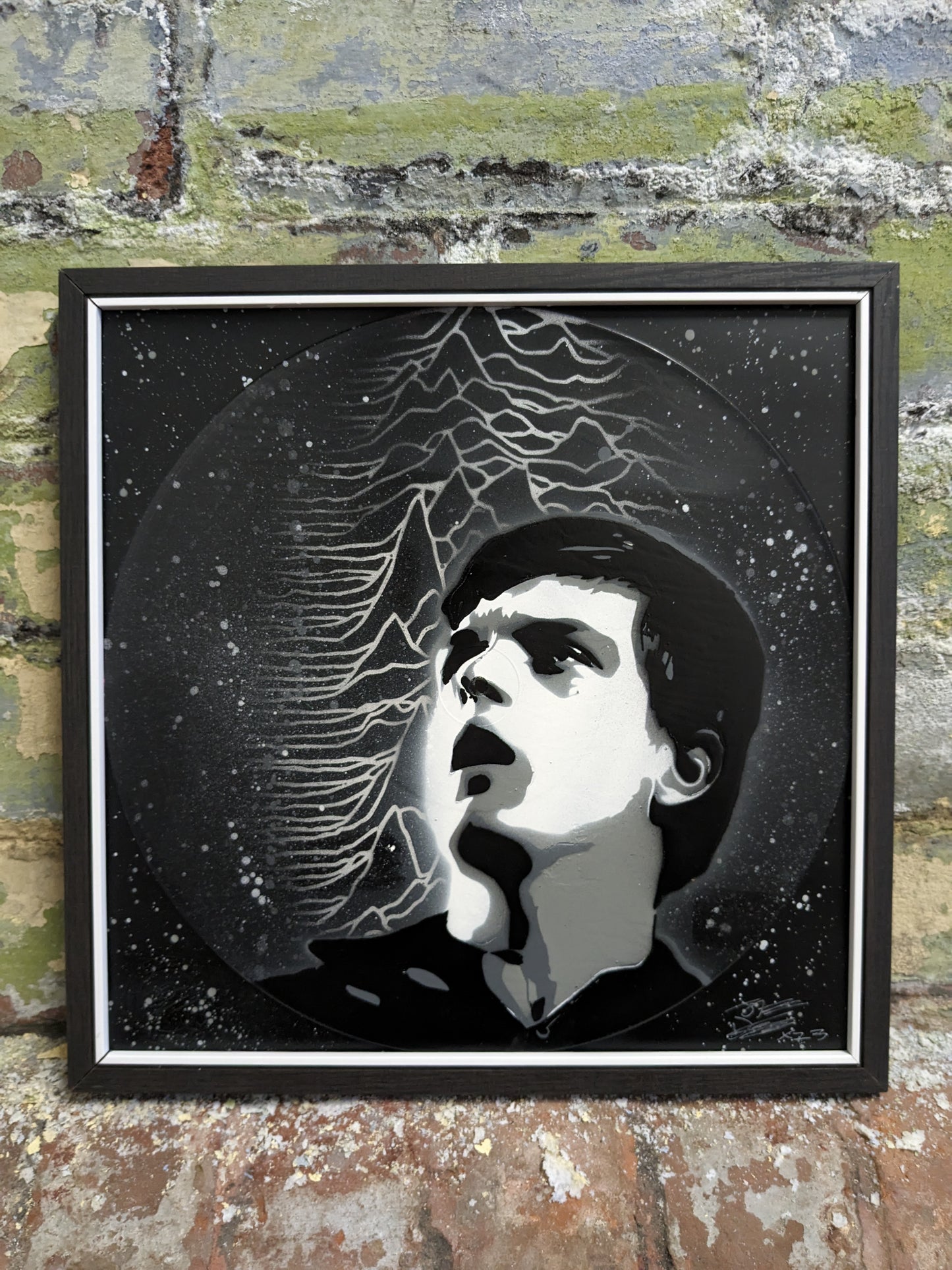 Ian Curtis Joy Division 12" Spray Painted Vinyl