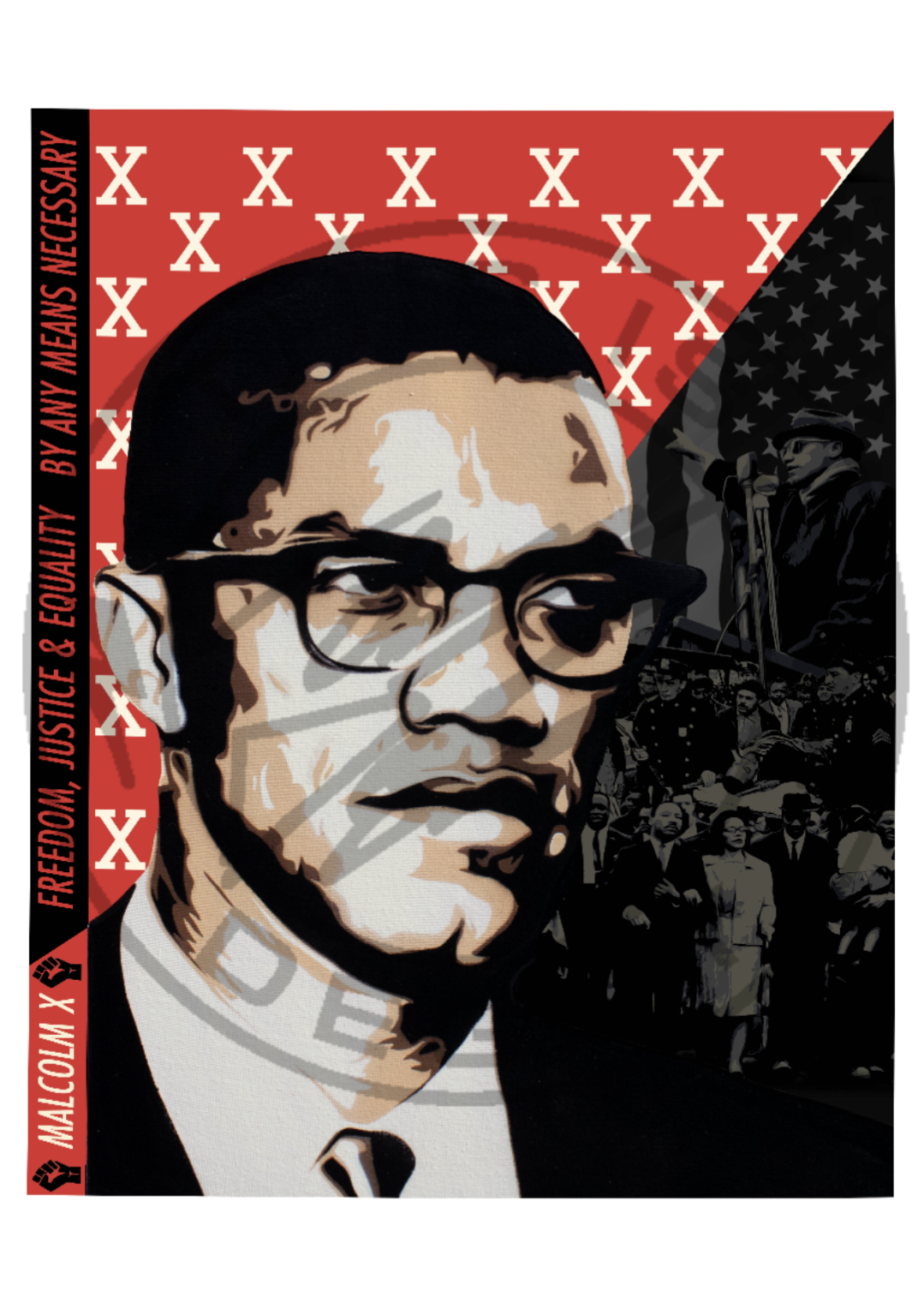 "By Any Means Necessary" Malcom X Gicleé Print.