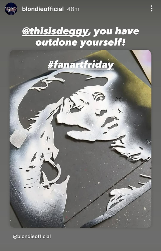 Debbie Harry 12" Vinyl Record Original Spray Painting (Sold Individually)