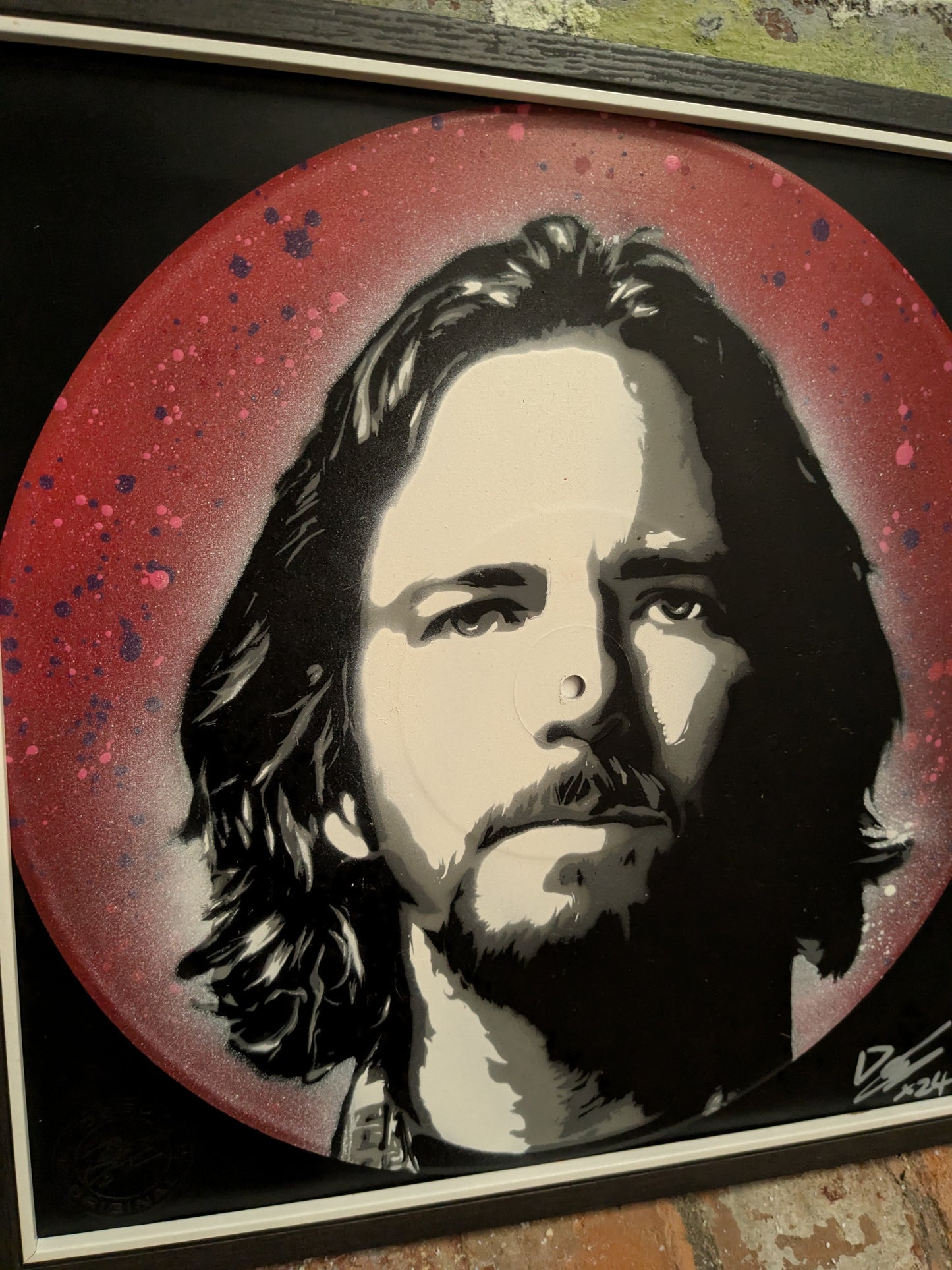 Eddie Vedder 12" Spray Painted Record
