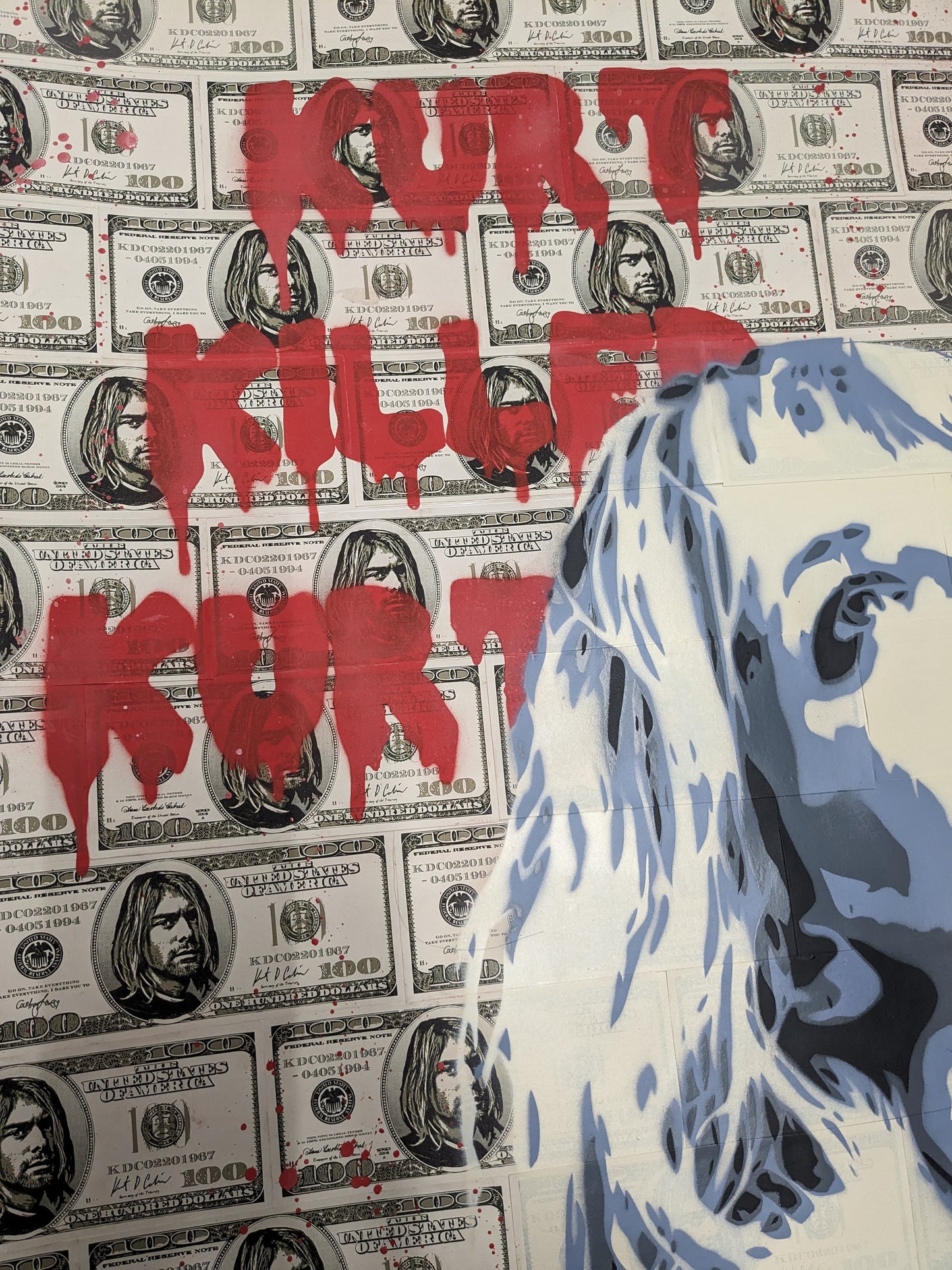 Kurt Killed Kurt Original Spray Painting 23" x 29.5"