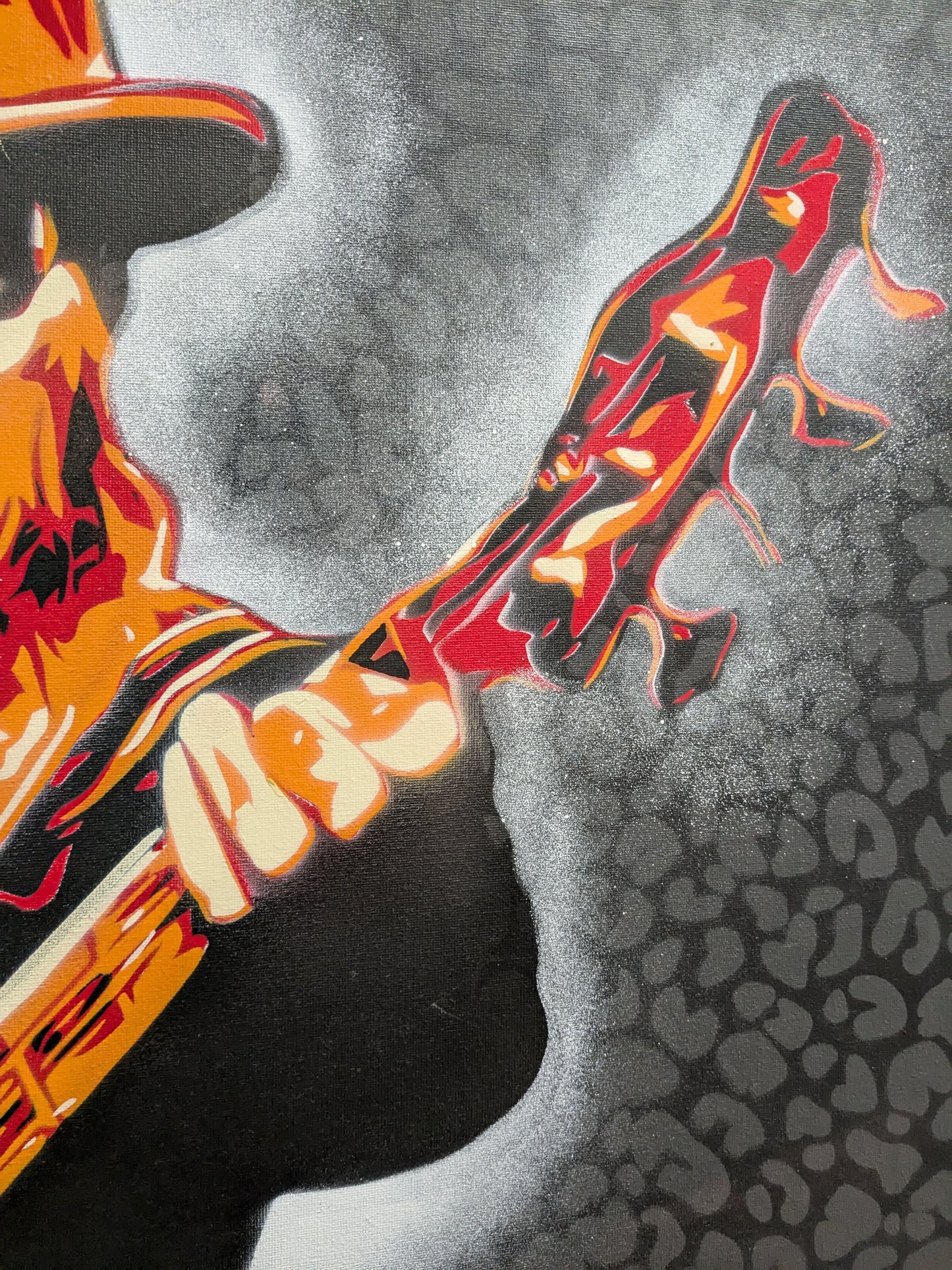Dusty Hill (ZZ Top) 40" x 32" Original SprayPainting