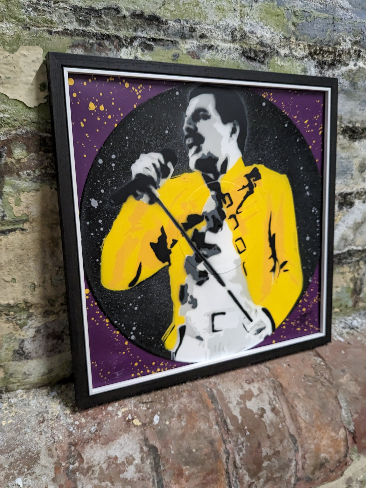 Freddy Mercury 12" Vinyl Record Original Spray Painting