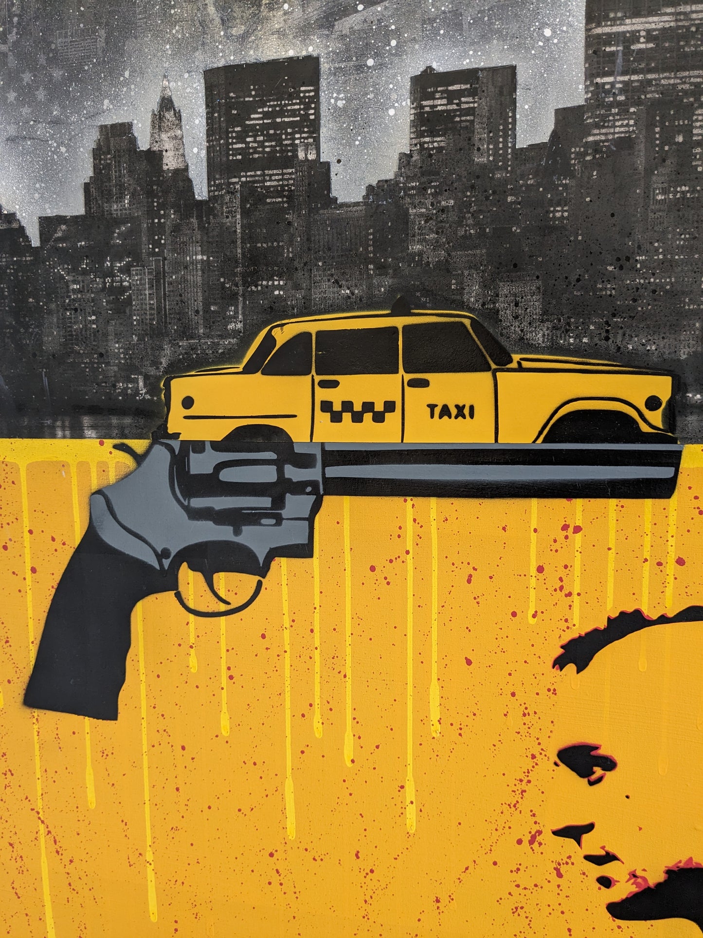 "Someday, A Real Rain Will Come And Wash All The Scum Off The Streets." Taxi Driver Original Painting