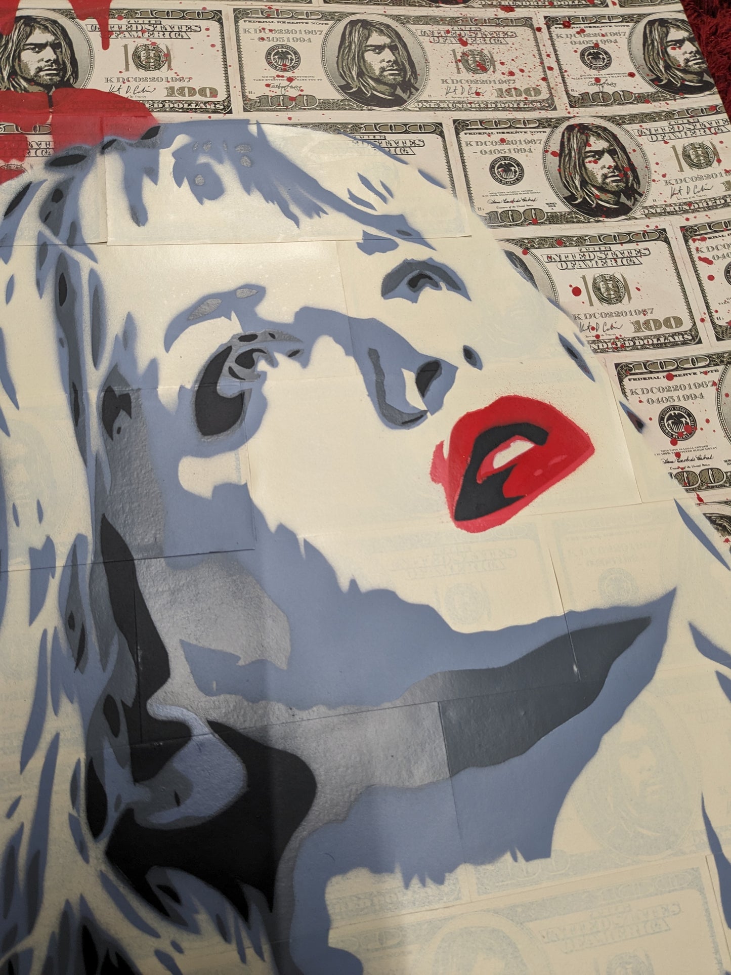 Kurt Killed Kurt Original Spray Painting 23" x 29.5"