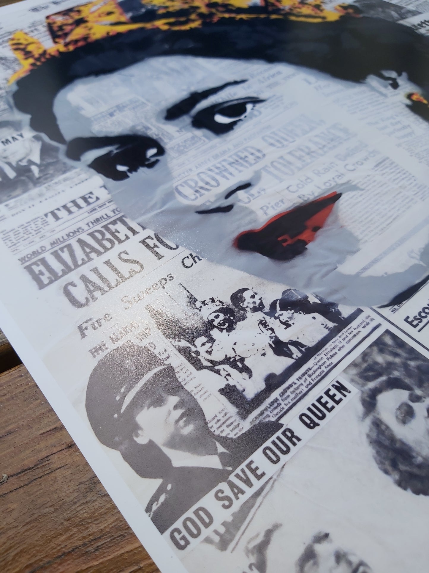 Queen Elizabeth II COLLAGE GICLÉE FINE ART PRINT