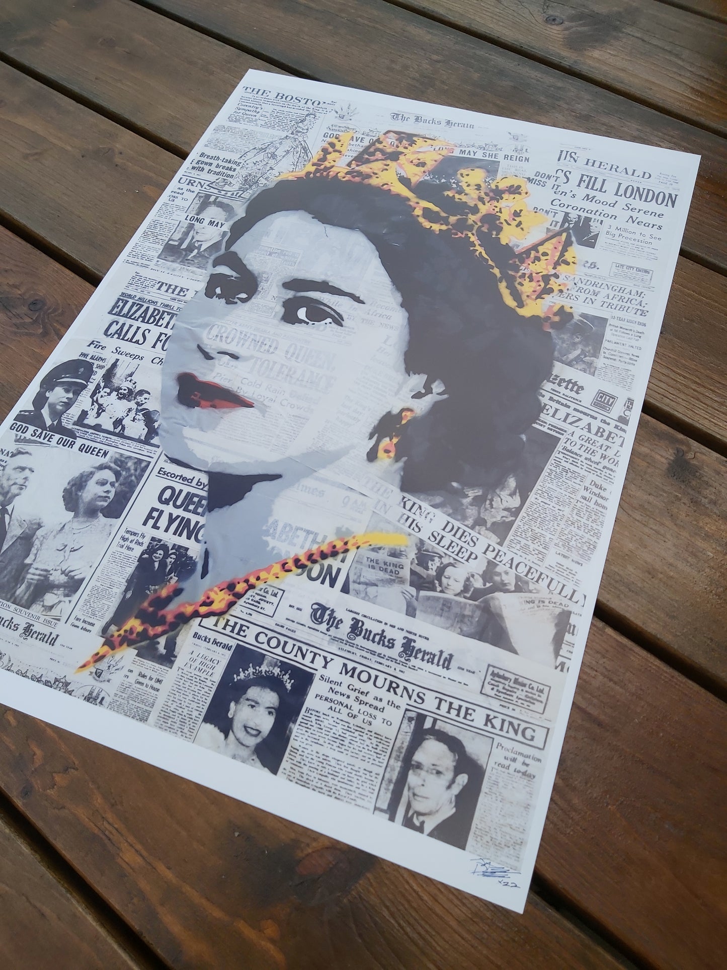 Queen Elizabeth II COLLAGE GICLÉE FINE ART PRINT