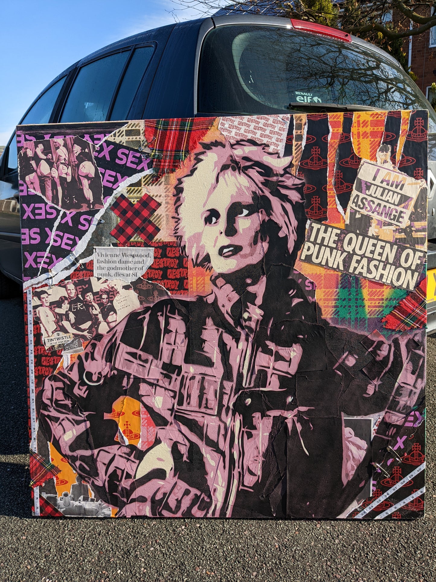 Vivienne Westwood 2023 Memorial Painting 38.5" x 38.5" 2023