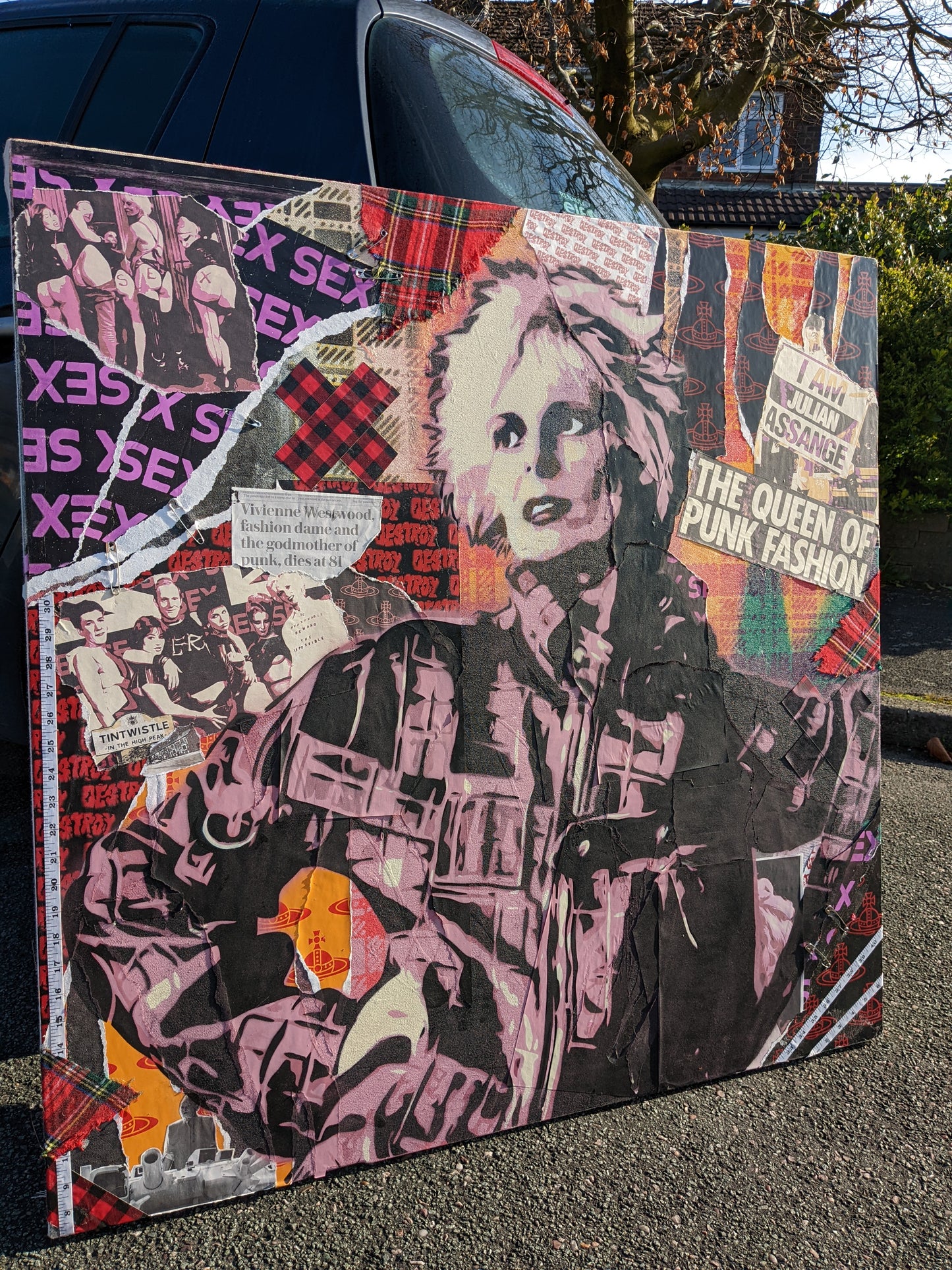 Vivienne Westwood 2023 Memorial Painting 38.5" x 38.5" 2023
