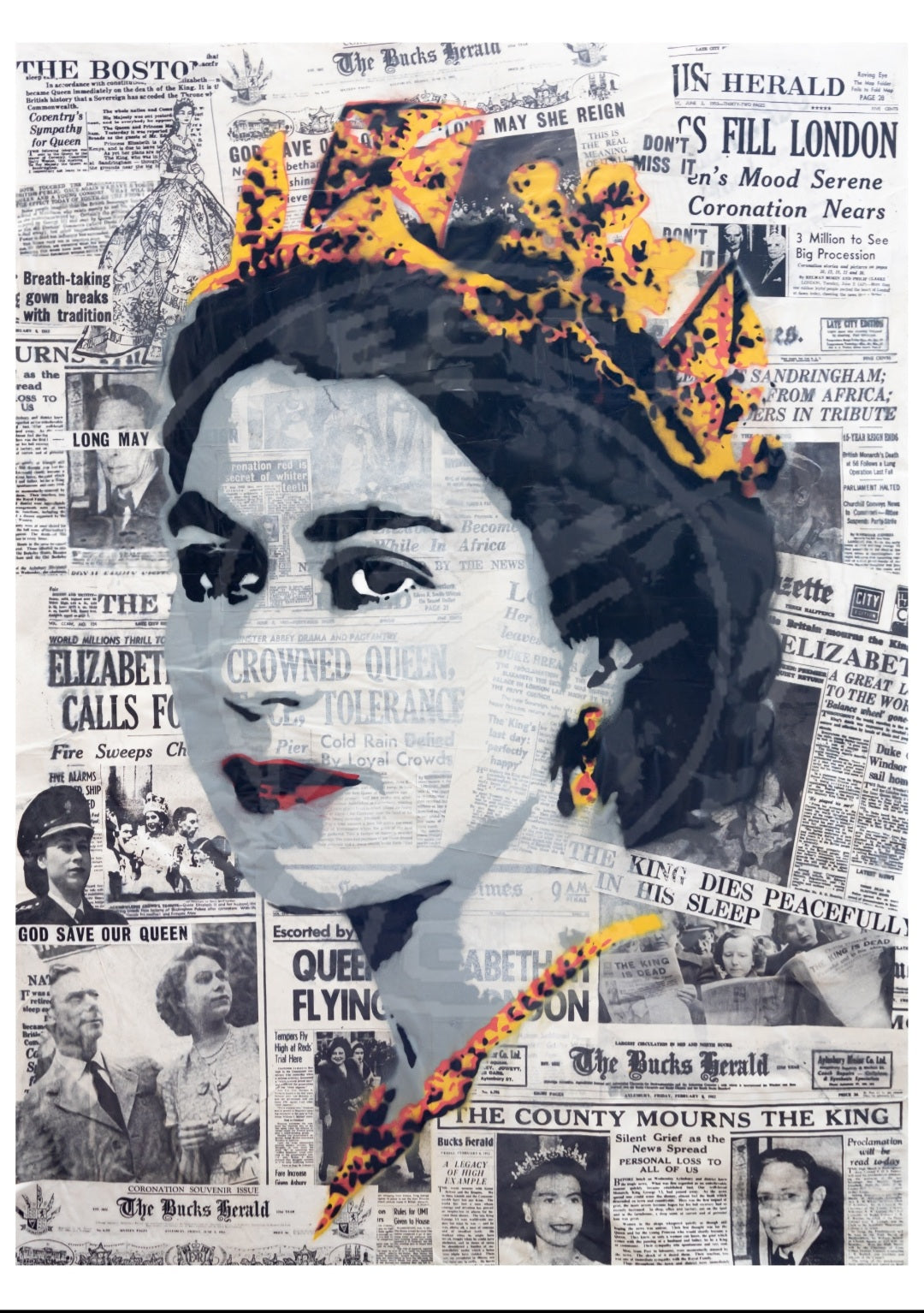 Queen Elizabeth II COLLAGE GICLÉE FINE ART PRINT