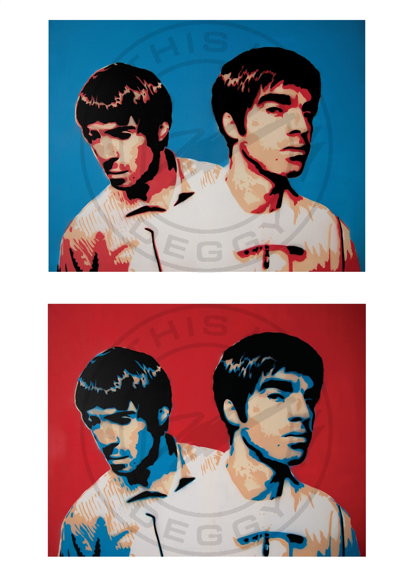 Liam & Noel Gallagher A2 LTD Edition Print Set (Blue & Red)