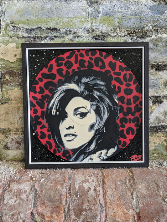 Amy Winehouse 12" Vinyl Record Original Spray Painting