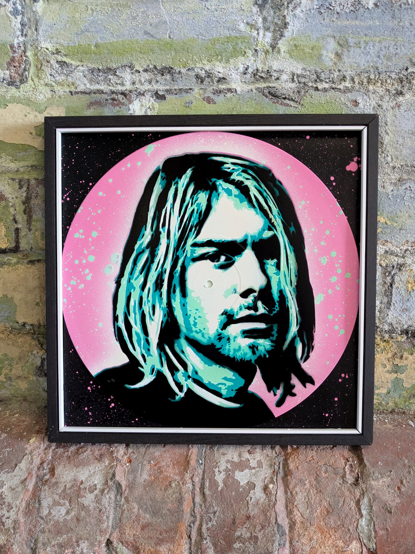 Kurt Cobain 12" Spray Painted  Record