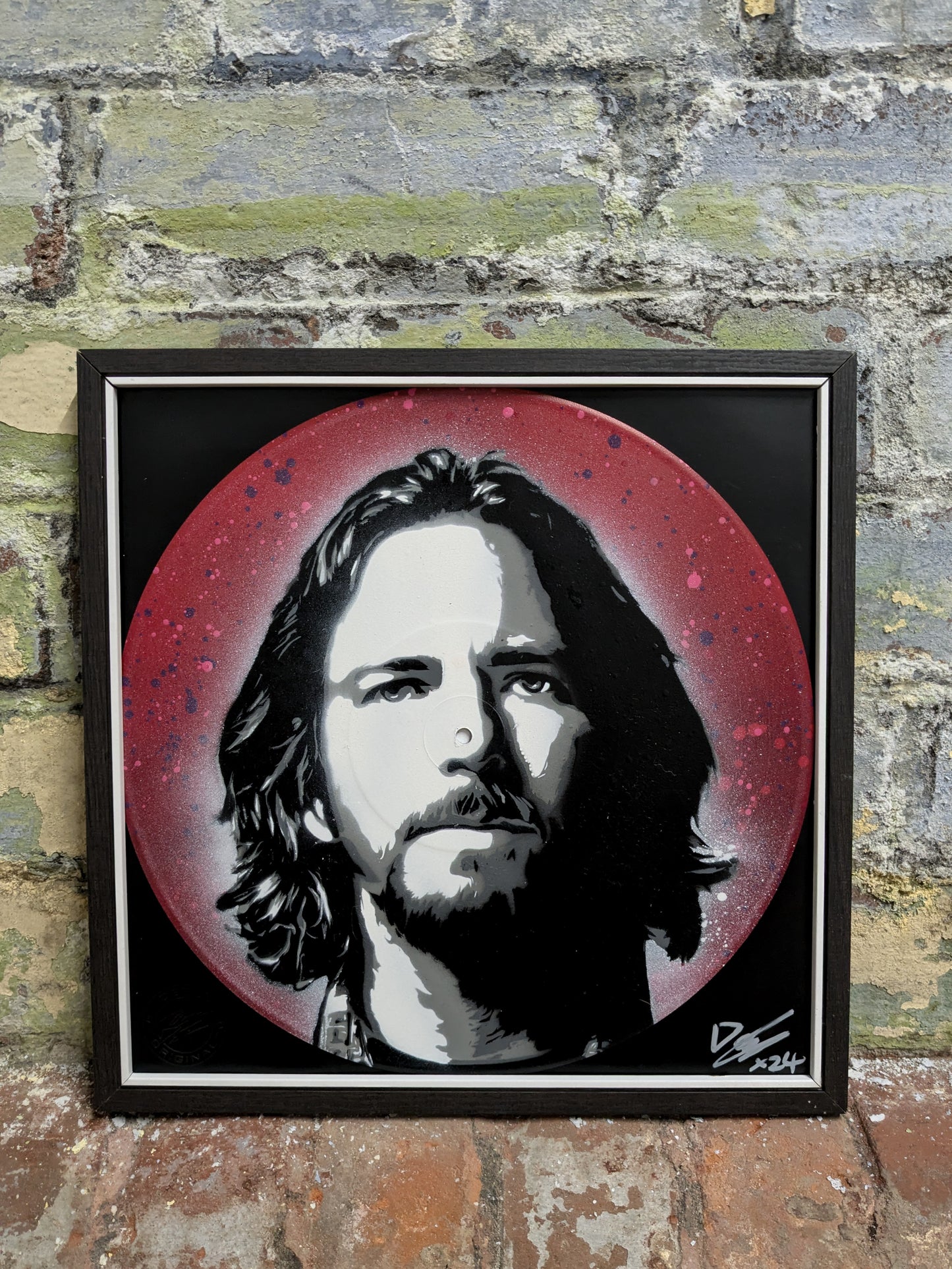 Eddie Vedder 12" Spray Painted  Record