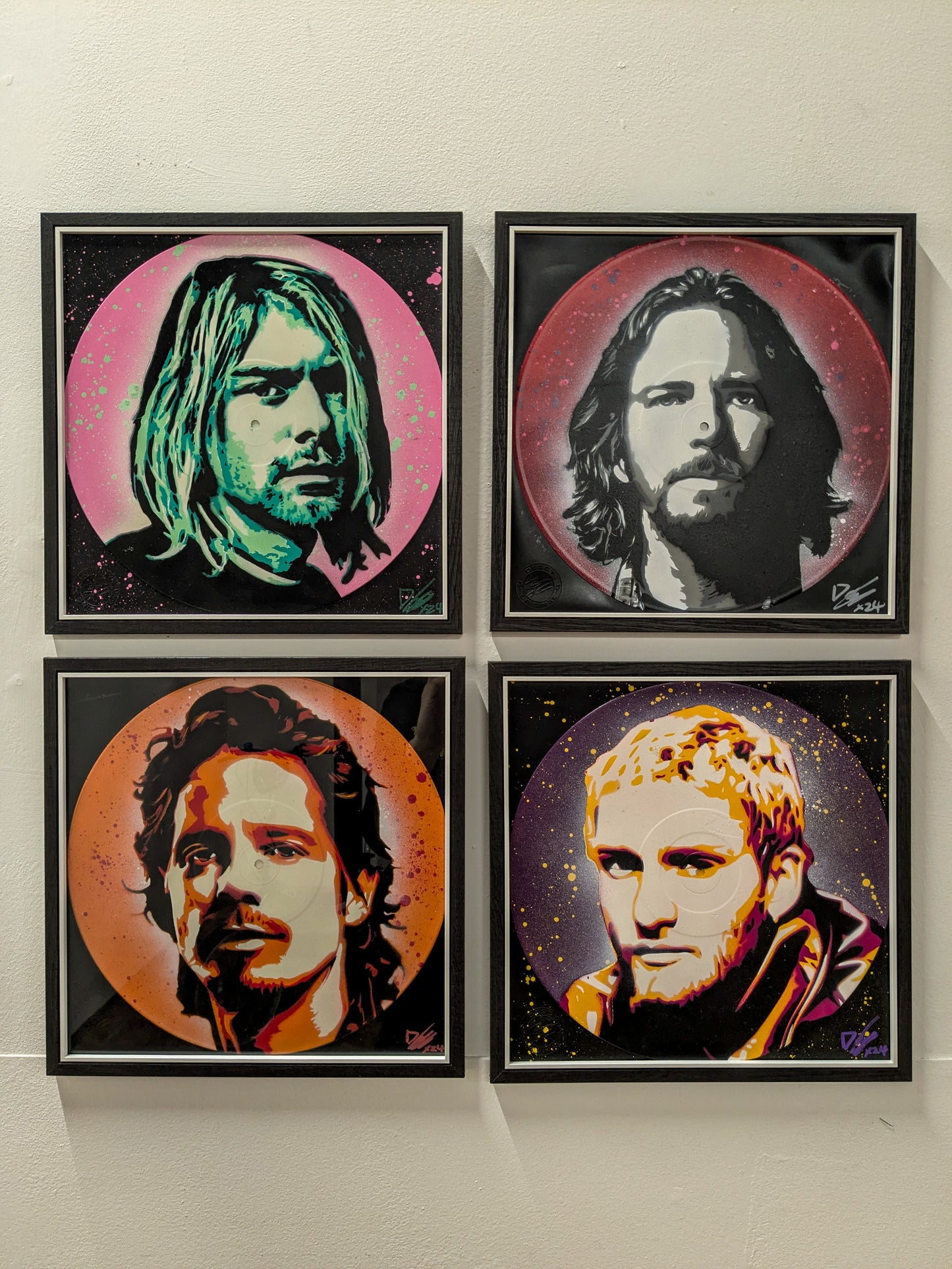 "The Spirit Of Grunge" Set Of 4 12" Spray Painted Records