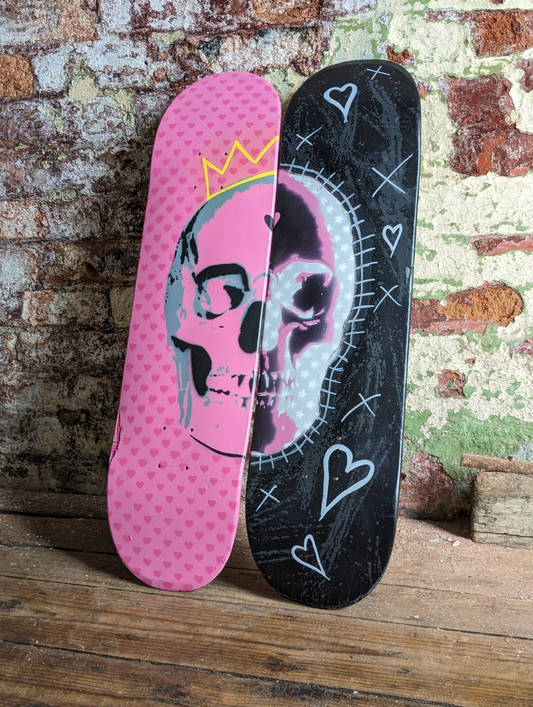 "Mental Flip" Spray Painted Skateboard Set