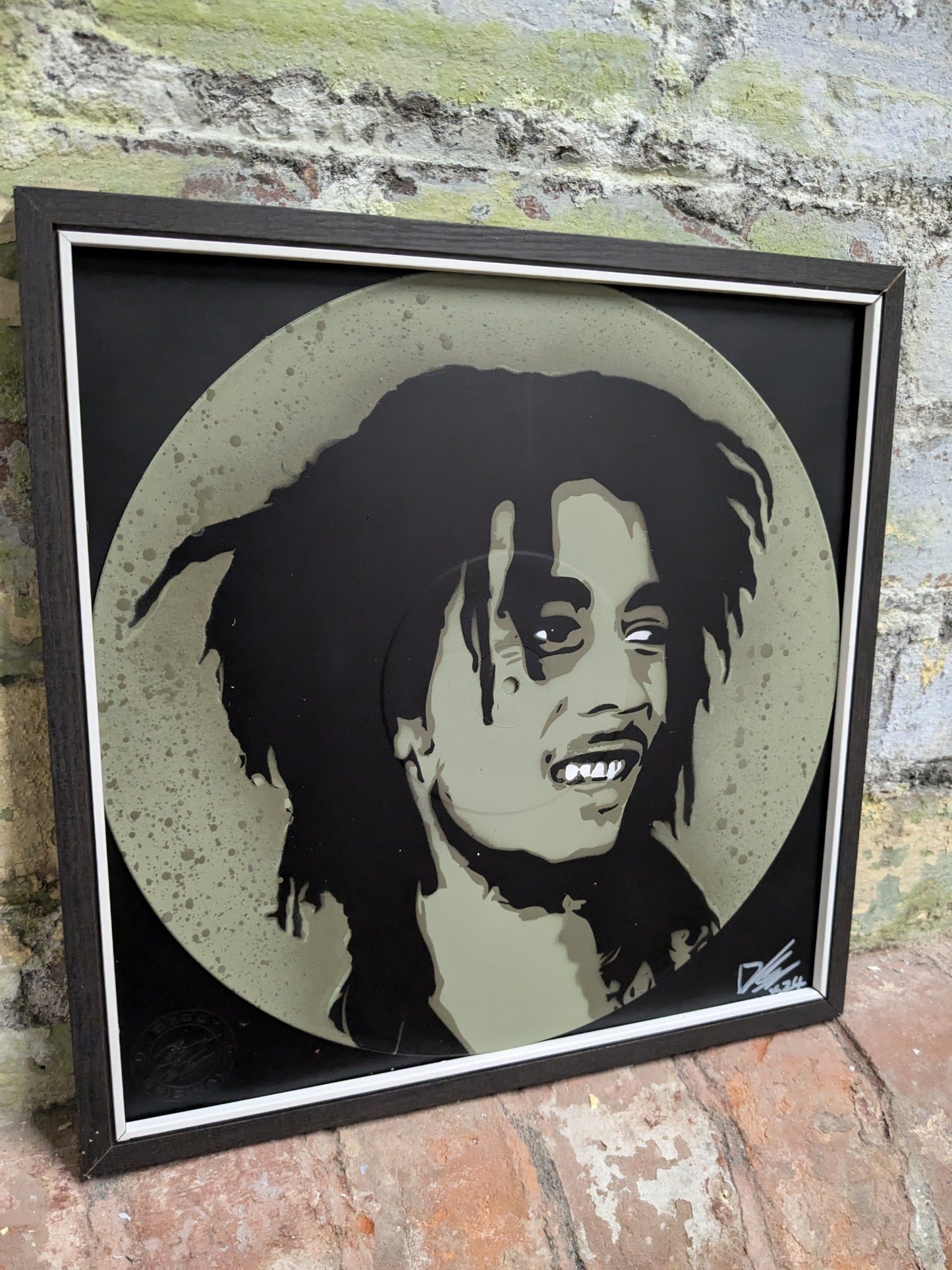 Bob Marley 12" Spray Painted  Record