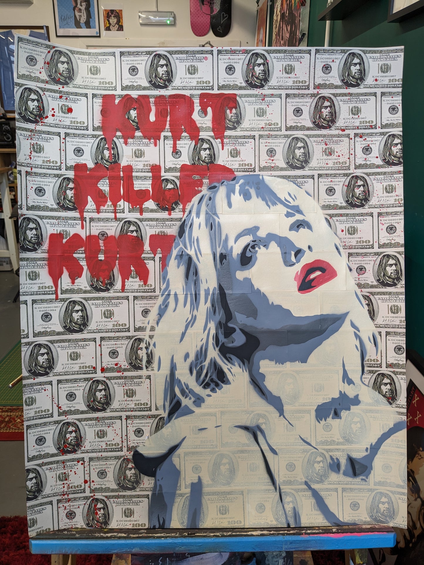 Kurt Killed Kurt Original Spray Painting 23" x 29.5"