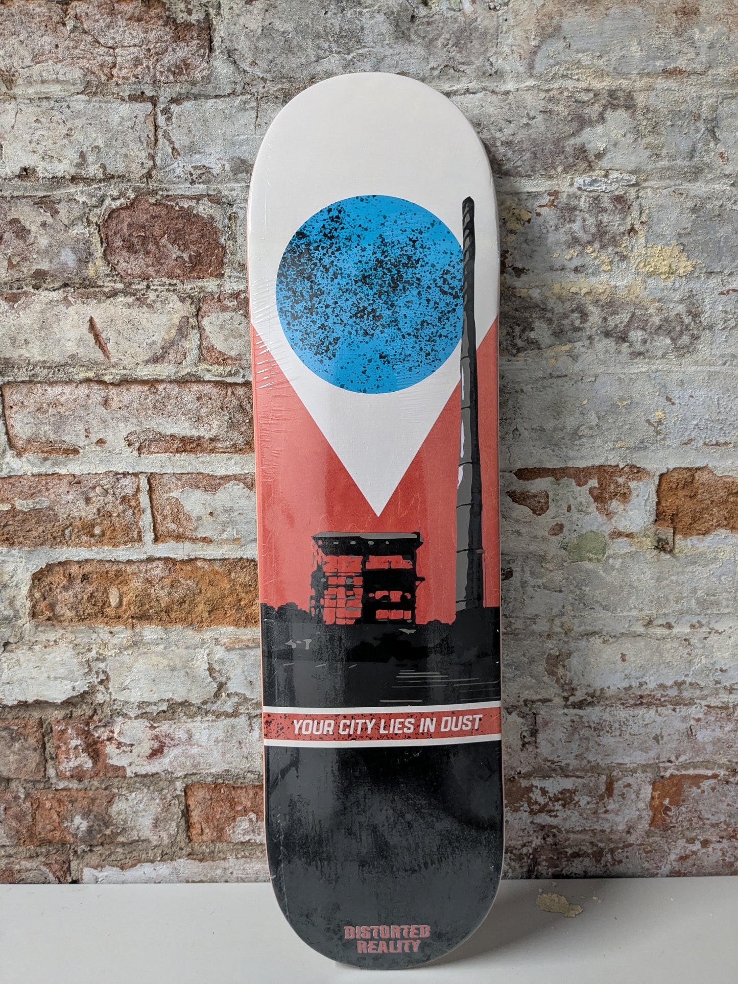 Distorted Reality - Your City Lies In Dust (Glossop Chimney) 8.25" x 32" Skateboard Deck
