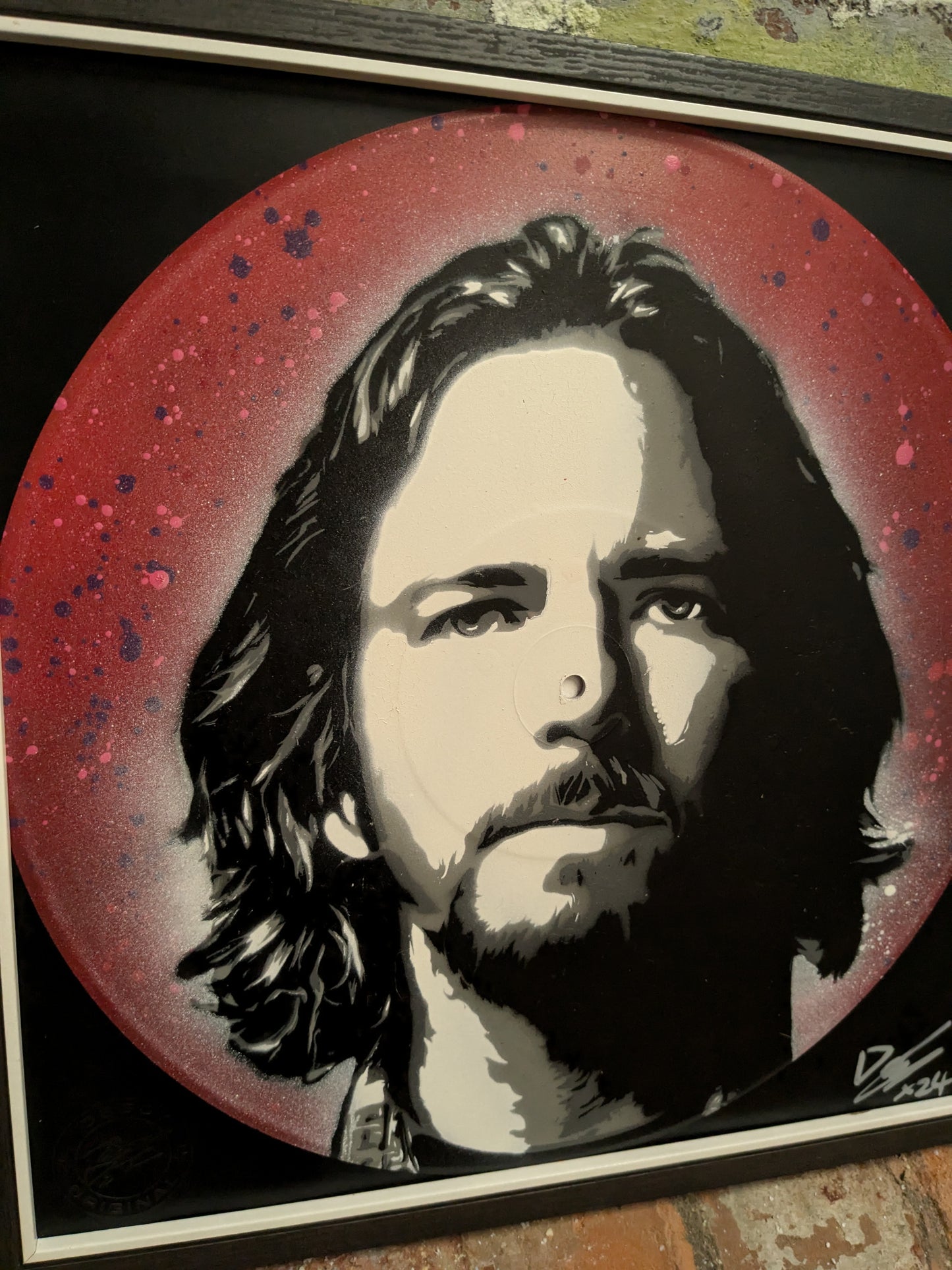 Eddie Vedder 12" Spray Painted  Record