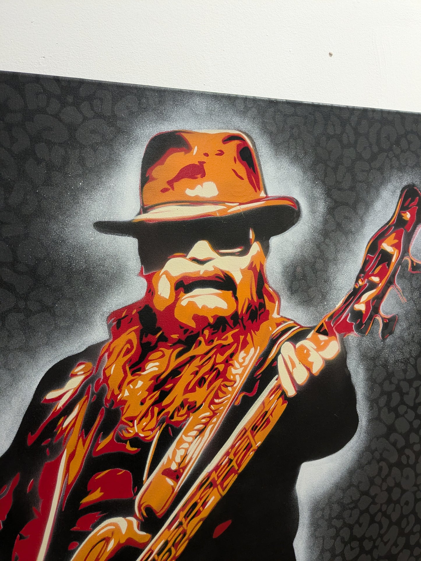 Dusty Hill (ZZ Top) 40" x 32" Original SprayPainting