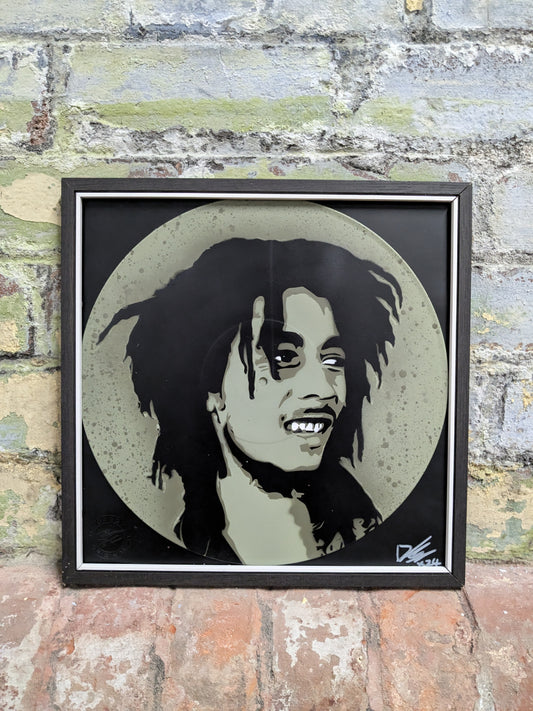 Bob Marley 12" Spray Painted  Record