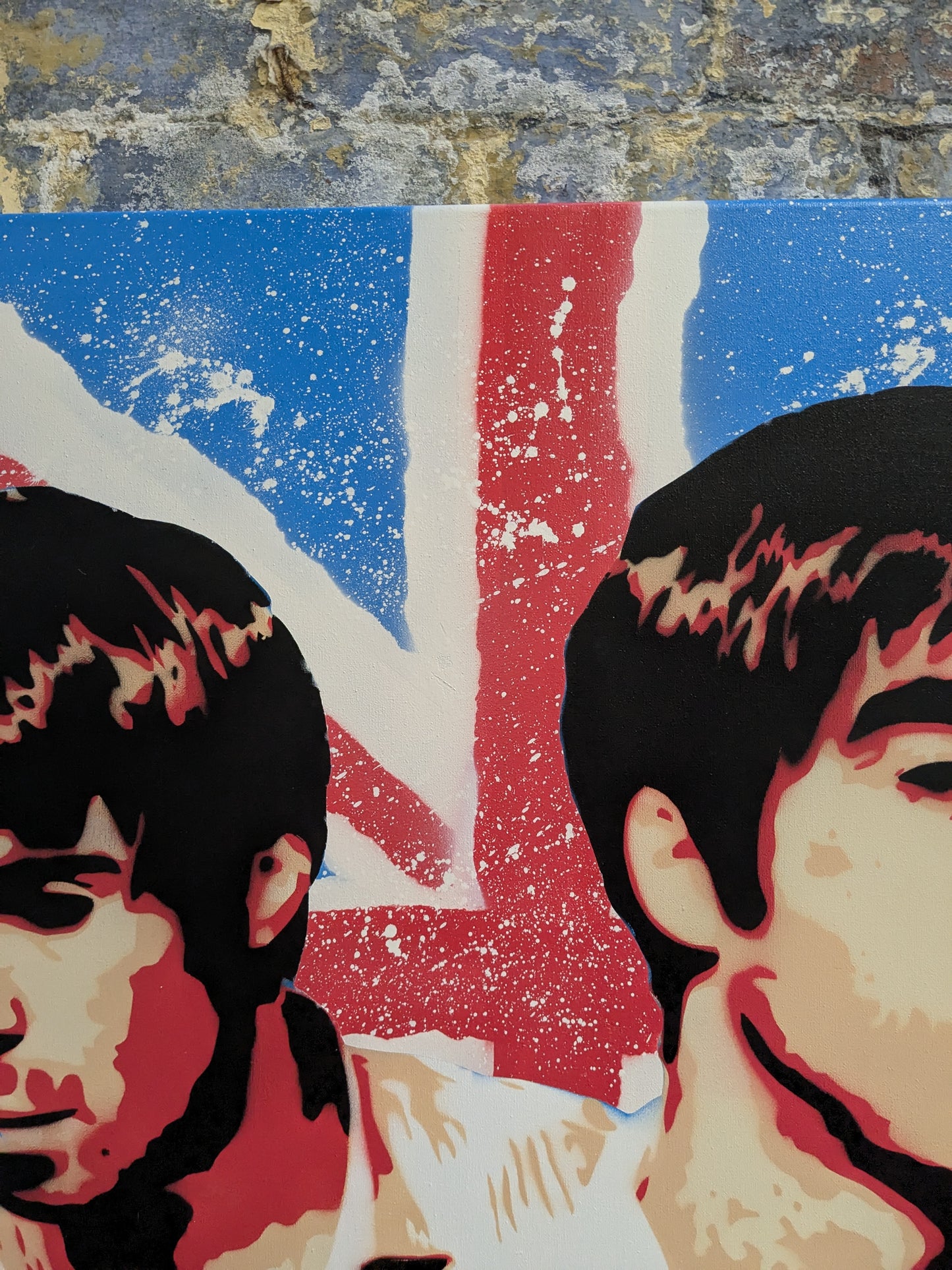 Liam & Noel Gallagher Union Jack Original Spray Painting (81cm x 101cm)