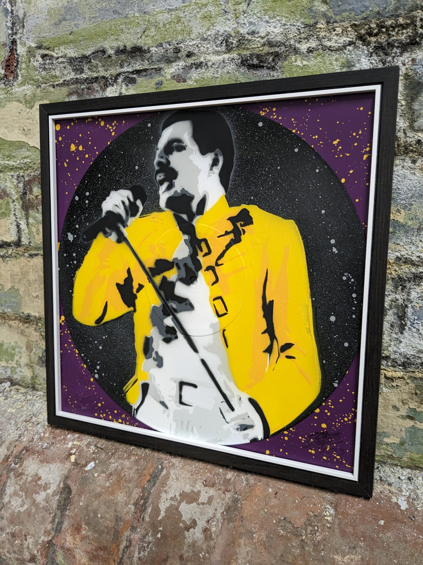 Freddy Mercury 12" Vinyl Record Original Spray Painting