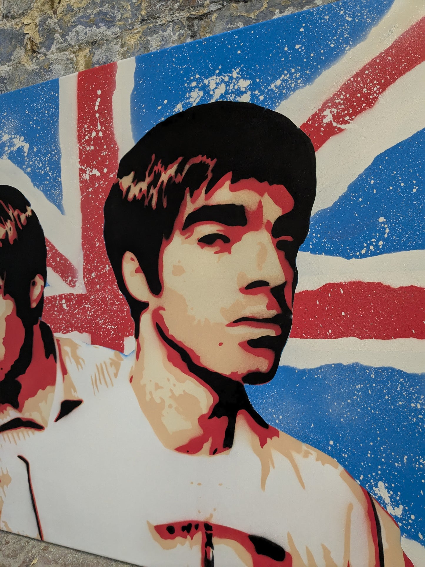 Liam & Noel Gallagher Union Jack Original Spray Painting (81cm x 101cm)