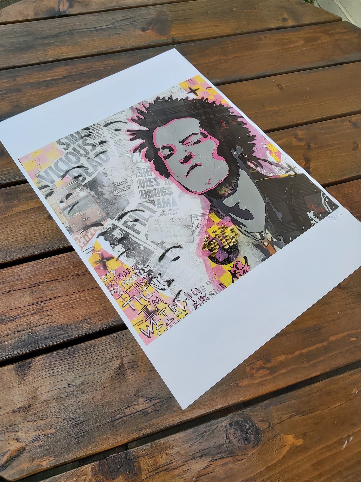 Sid Vicious Mixed Media GICLÉE FINE ART PRINT