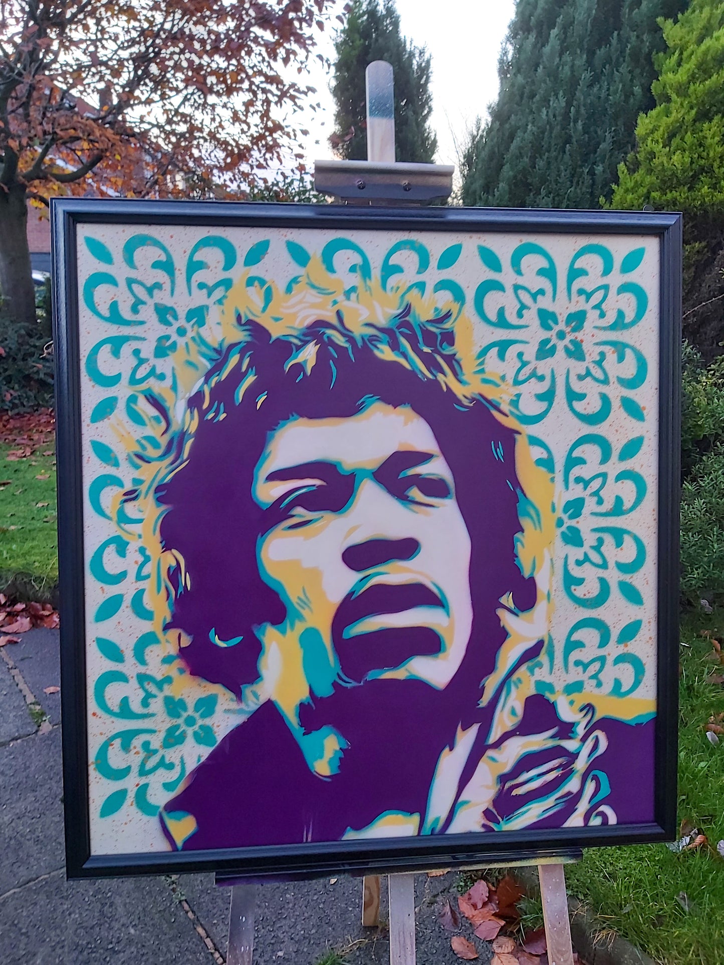 Jimi Hendrix (36" x 34.5") Original Spray Painting
