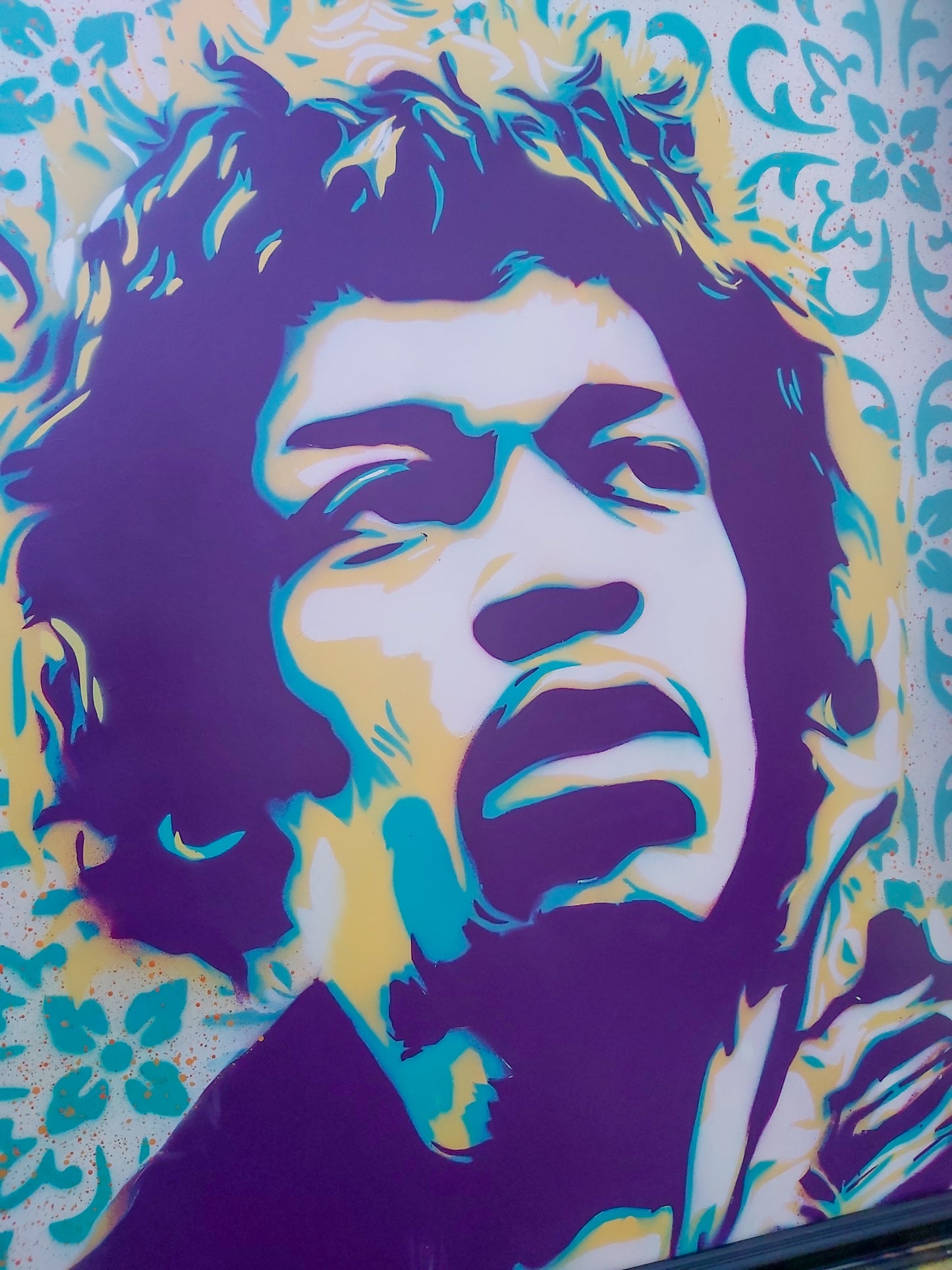 Jimi Hendrix (36" x 34.5") Original Spray Painting